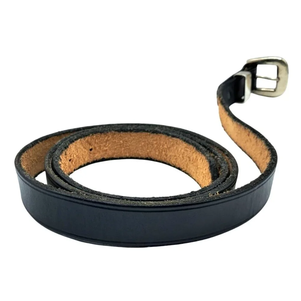 Vintage Orcas Leatherworks Black‎ Leather Belt Size 48 Embossed Orca Snap